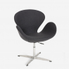 Moderne draaibare design bureaustoel fauteuil in grijze stof Robin Aanbieding