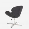 Moderne draaibare design bureaustoel fauteuil in grijze stof Robin Korting