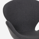 Moderne draaibare design bureaustoel fauteuil in grijze stof Robin Kortingen