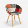 Nordic design patchwork stoel hout en stof keuken bar restaurant PIGEON 