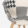 Scandinavisch design patchworkstoel in hout en stof Pigeon 