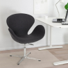 Moderne draaibare design bureaustoel fauteuil in grijze stof Robin Aanbod