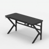 Ergonomisch carbon gaming bureau 160 x 60 cm met koptelefoon- en bekerhouder Sportbot 160 Prijs