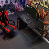 Ergonomisch carbon gaming bureau 160 x 60 cm met koptelefoon- en bekerhouder Sportbot 160 Model