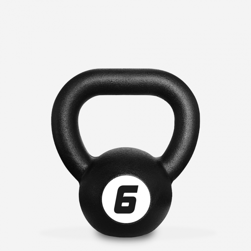 Ijzeren kettlebell 6 kg bol met handvat Kotaro Aanbieding Ijzeren kettlebell 6 kg bol met handvat Kotaro Aanbieding