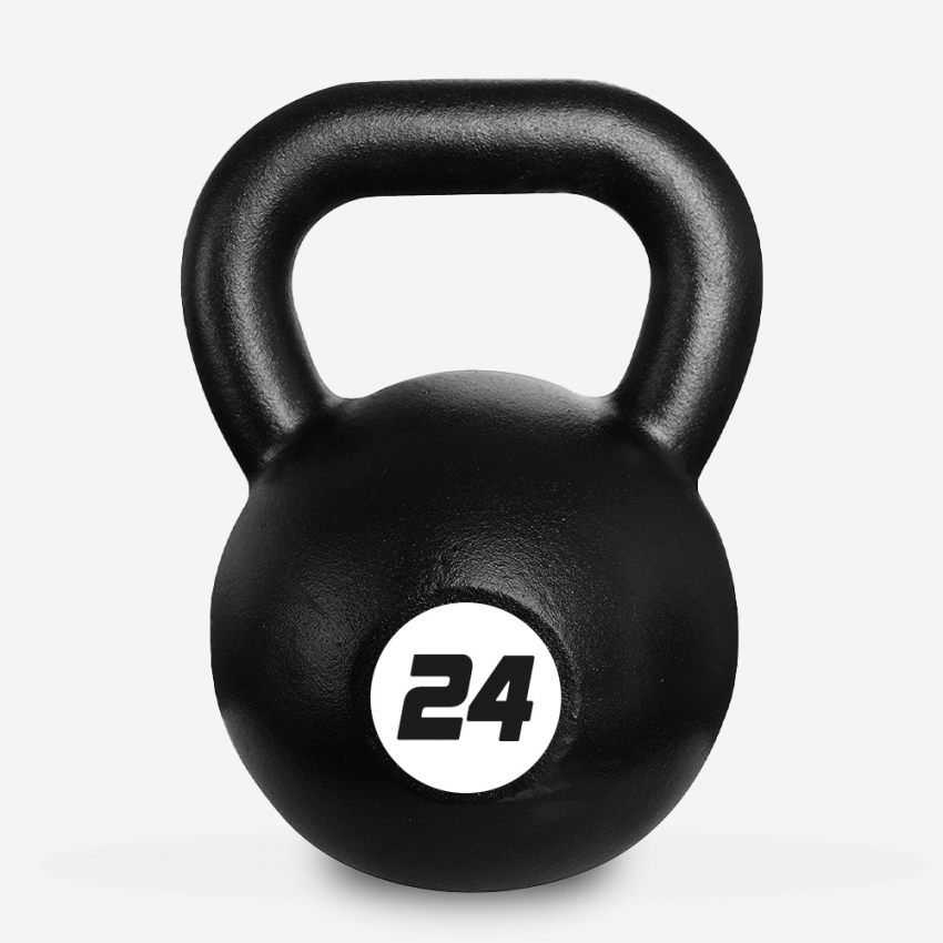 IJzeren kettlebell 24 kg bol met handvat voor cross training en fitness Kotaro Aanbieding IJzeren kettlebell 24 kg bol met handvat voor cross training en fitness Kotaro Aanbieding