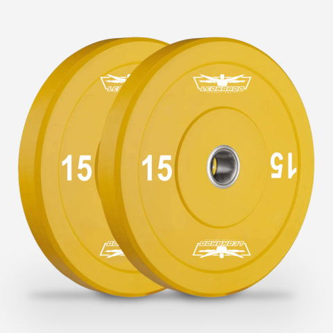 2 x 15 kg Olympische bumper plates schijven Hanzo Aanbieding