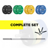 Olympische halterset met stang, schijven en schijfklemmen 120 kg Olympus Verkoop