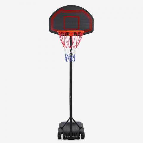 Draagbare basketbalstandaard met wielen in hoogte verstelbaar 160 - 210 cm LA Aanbieding