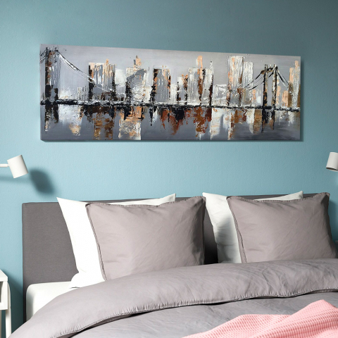Stadsschilderij foto op canvas 140 x 45 cm Brooklyn Bridge