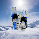 Aluminium sneeuwschoenen sneeuwrackets met stijgijzers en verstelbare wandelstokken Everest Aanbod