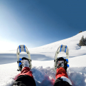 Aluminium sneeuwschoenen sneeuwrackets met stijgijzers en verstelbare wandelstokken Everest Korting