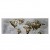 Planisfeer schilderij bij hand op canvas 140 x 45 cm World Map Verkoop
