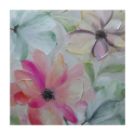 Bloemenschilderij bij hand op canvas 40 x 40 cm Spring Verkoop