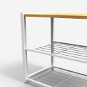 Open houten en metalen schoenenrek voor 8 paar schoenen Amnes 