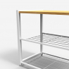 Open houten en metalen schoenenrek voor 8 paar schoenen Amnes 