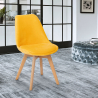Scandinavisch design houten stoel met fluwelen stof Dolphin Lux Voorraad