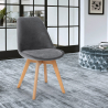 Scandinavisch design houten stoel met fluwelen stof Dolphin Lux Kortingen