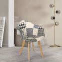Scandinavisch design patchwork fauteuil Herion Karakteristieken