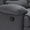 Verstelbare stoffen relax fauteuil met voetensteun en 4 wielen Maura 