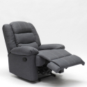 Relax fauteuil in stoffen ontwerp verstelbare voetensteun 4 wielen Maura 