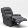 Verstelbare stoffen relax fauteuil met voetensteun en 4 wielen Maura 