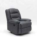 Relax fauteuil in stoffen ontwerp verstelbare voetensteun 4 wielen Maura 