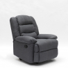 Verstelbare stoffen relax fauteuil met voetensteun en 4 wielen Maura 