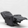 Verstelbare stoffen relax fauteuil met voetensteun en 4 wielen Maura 