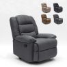 Relax fauteuil in stoffen ontwerp verstelbare voetensteun 4 wielen Maura Kosten