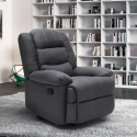 Relax fauteuil in stoffen ontwerp verstelbare voetensteun 4 wielen Maura Aankoop