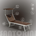 Professionele aluminium ligbedden voor strand tuin en zwembad 4 stuks Santorini