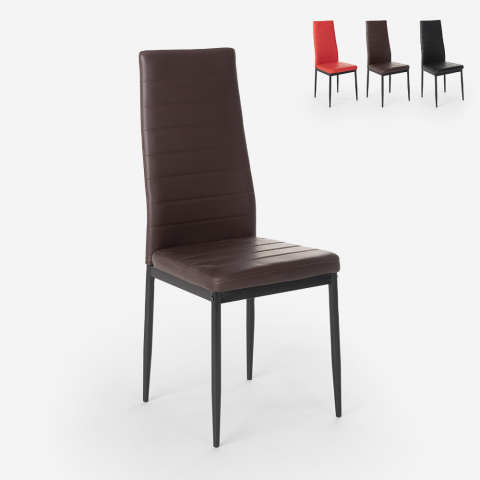 Modern design kunstleer gestoffeerde stoelen voor keuken eetkamer restaurant Imperial Dark