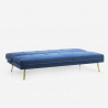 Moderne fluwelen 2-zits slaapbank met gouden poten Padded 