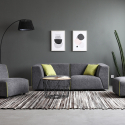 Moderne modulaire stoffen 3-zitsbank met poef Jantra Verkoop