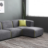 Moderne modulaire stoffen 3-zitsbank met poef Jantra Voorraad