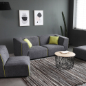 Moderne modulaire stoffen 3-zitsbank met poef Jantra Prijs