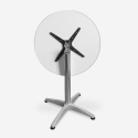 Stalen tafel met rond opklapbaar blad van 70 cm voor binnen en buiten Skladan Korting