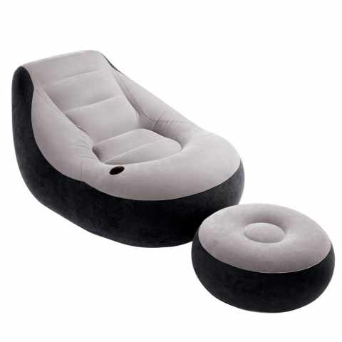 Opblaasbare poef fauteuil met voetsteun Intex 68564
