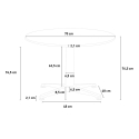 Stalen tafel met rond opklapbaar blad van 70 cm voor binnen en buiten Skladan Model