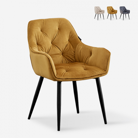 Design fauteuil fluweel beklede woonkamer stoel  Nirvana Chesterfield Aanbieding