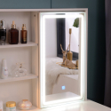Make-up kaptafel Andrina met spiegel, LED-licht en kruk Korting
