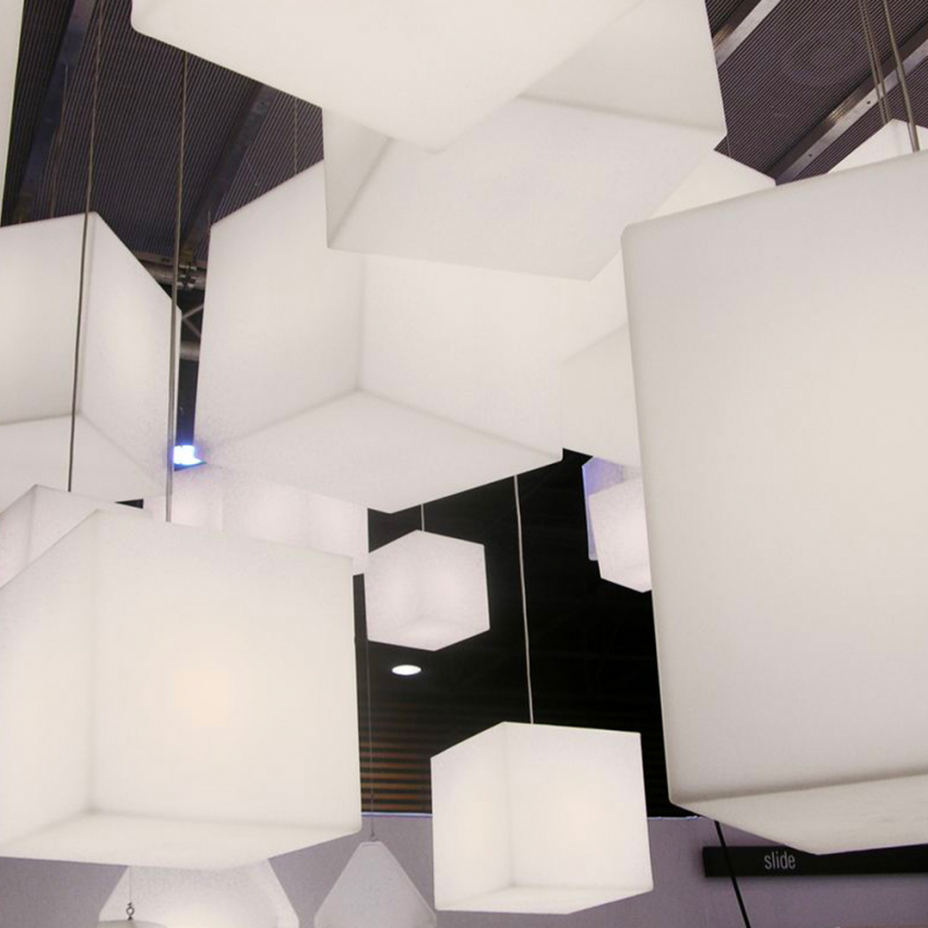 Plafond kroonluchter Cubic Design Slide Cube Hanging