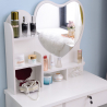 Make-up tafel Clara met spiegel in hartvorm en kruk Korting