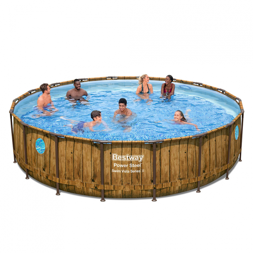 Bovengronds rond zwembad Bestway 56977 met vensters 549x122cm Aanbieding