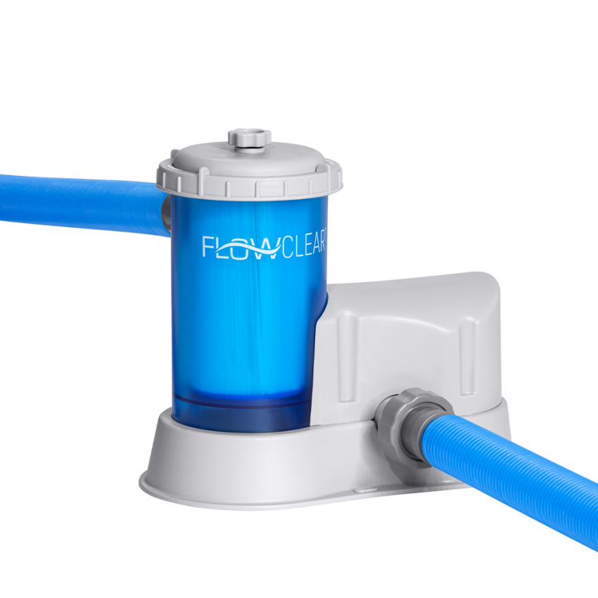 Transparante cartridge filterpomp voor bovengronds zwembad Bestway Flowclear 58675 Aanbieding Transparante cartridge filterpomp voor bovengronds zwembad Bestway Flowclear 58675 Aanbieding