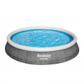 Bovengronds rond zwembad 396x84 cm met rotan effect Bestway Fast Set 57376 Aanbieding