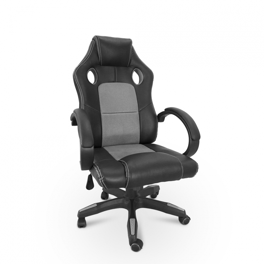 Sportieve ergonomische in hoogte verstelbare kunstlederen gaming bureaustoel Le Mans Moon Aanbieding Sportieve ergonomische in hoogte verstelbare kunstlederen gaming bureaustoel Le Mans Moon Aanbieding