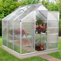 Polycarbonaat aluminium tuinkas met openslaande deuren 183x185x205 cm Vanilla Voorraad