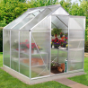 Polycarbonaat aluminium tuinkas met openslaande deuren 183x185x205 cm Vanilla Voorraad